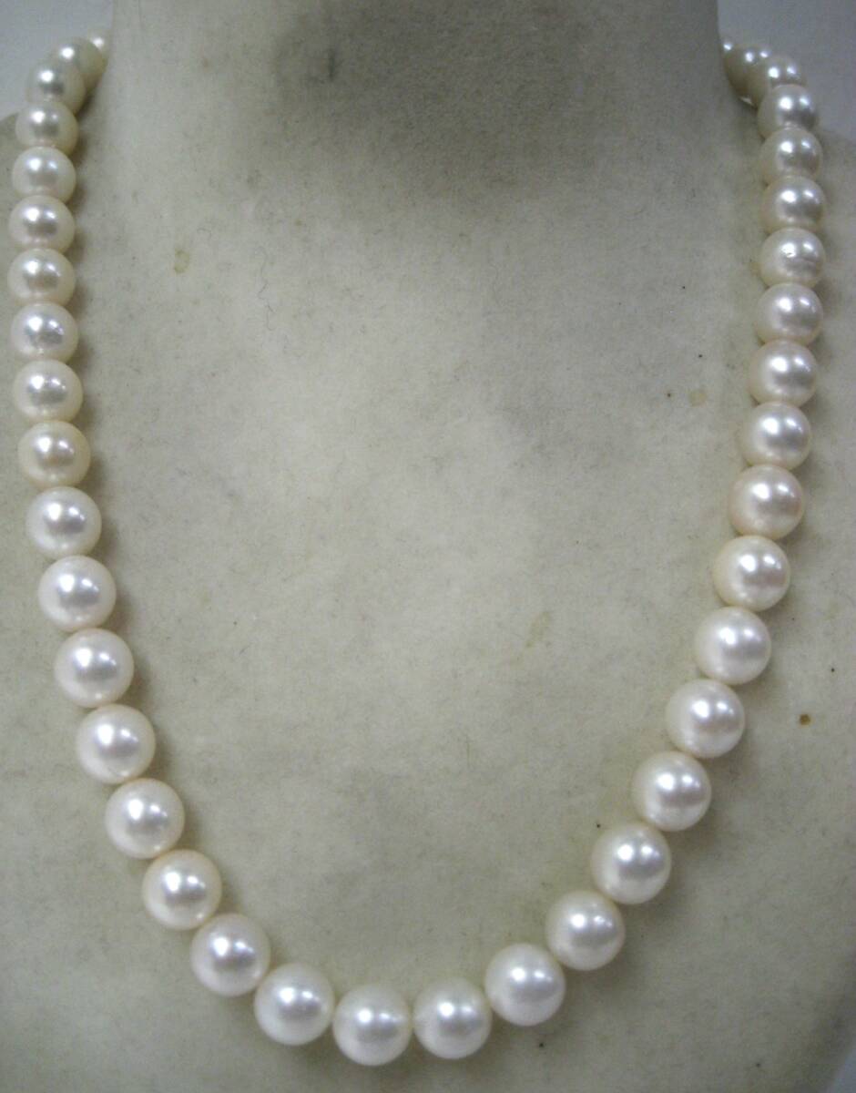 【東京 谷中 質屋おぢさん】美品 シルバー クラスプ パール ネックレス アコヤ真珠 8.5～9mm　d