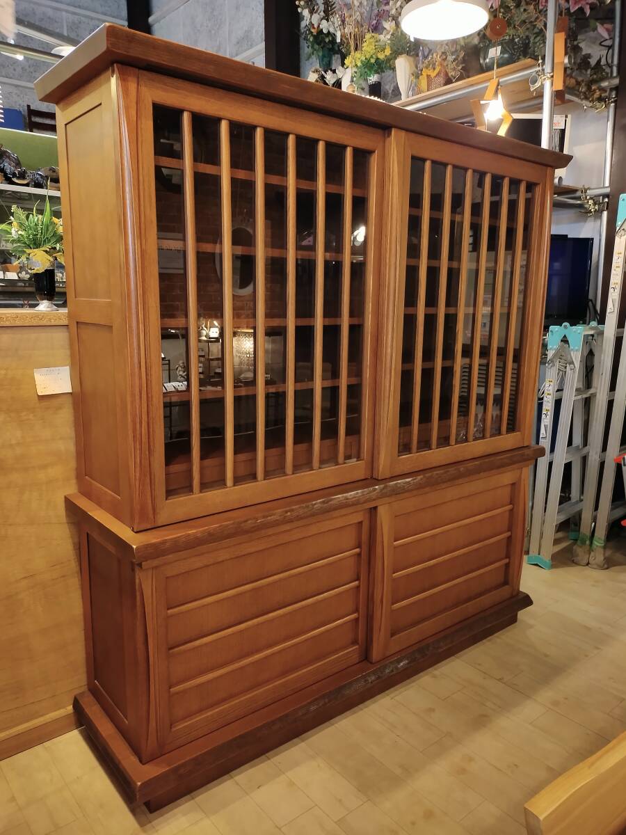 美品【愛知近郊・自社配送送料無料】参考価格658,800円 シラカワ木工 水屋箪笥 和魂 幅約167.5cm×奥行約47.5cm×高さ約180.5cm モダン