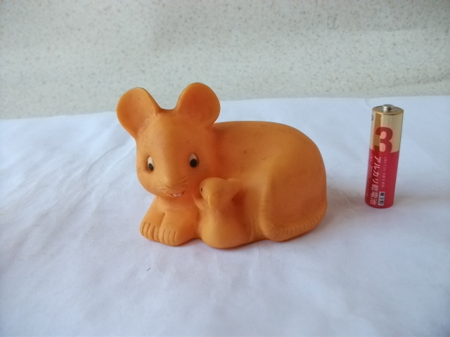 即決 非売品 希少 レア 当時物　農協／信連/農林中金　ネズミ　鼠　親子 貯金箱 ソフビ マスコット フイギュア 昭和レトロ ビンテージ