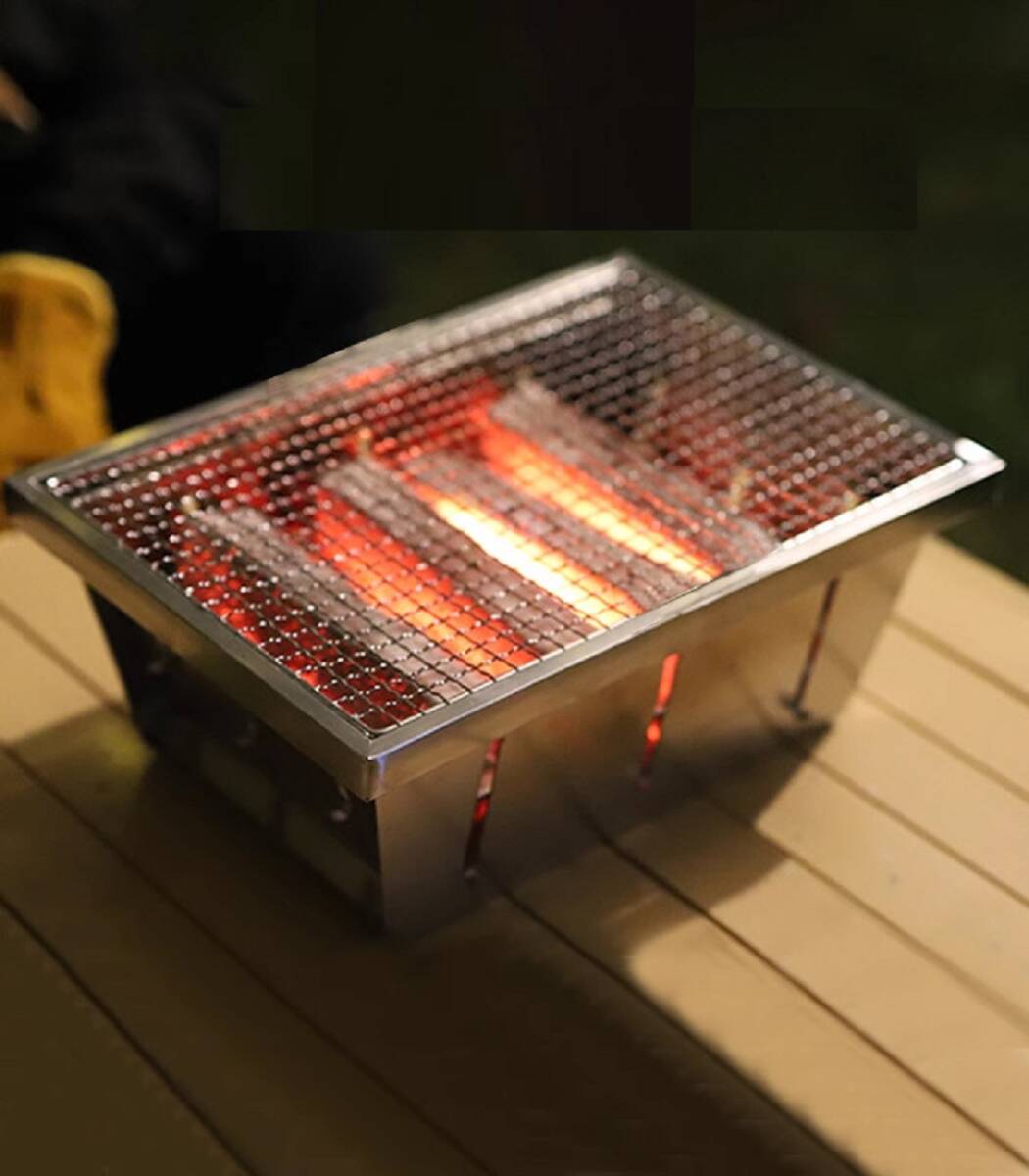 IGT規格 1ユニット テーブル バーベキューコンロ 折りたたみ ステンレス 36×22×15cm キャンプ アウトドア 収納付