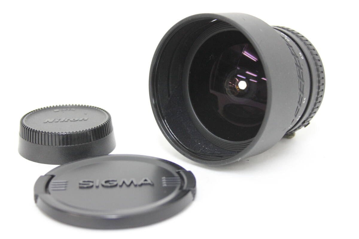 【返品保証】 シグマ Sigma Fisheye 15mm F2.8 Multi-Coated フード 前後キャップ付き ニコンマウント レンズ v7889