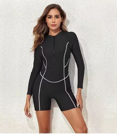 【Black S・M・L・XL・２XL】女性のためのプロのダイビングスーツ,ワンピースのジャンプスーツ,長袖のウェットスーツ,水着,サーフィン