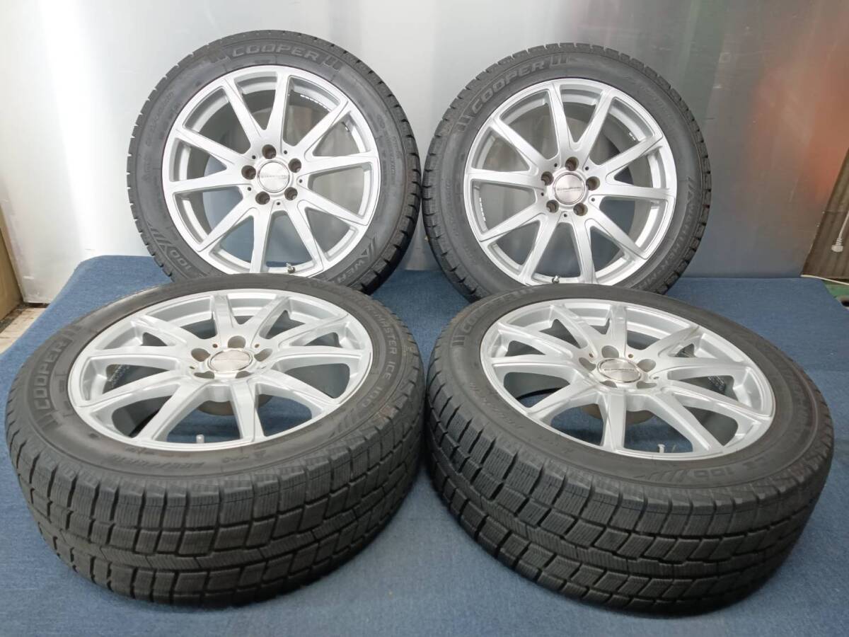 ★9分山★23年製★ COOPER WEATHER-MASTER ICE100 255/45R18　社外ホイール 18×8J +38 5H-112 スタッドレス ベンツSクラス等　G948S