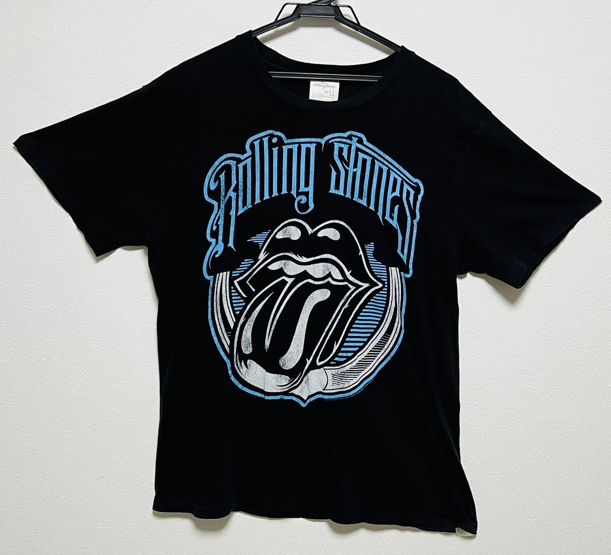 希少 The Rolling Stones (ローリング・ストーンズ) 舌と唇T 黒 ブラック Tシャツ 半袖 ロックバンド Tシャツ
