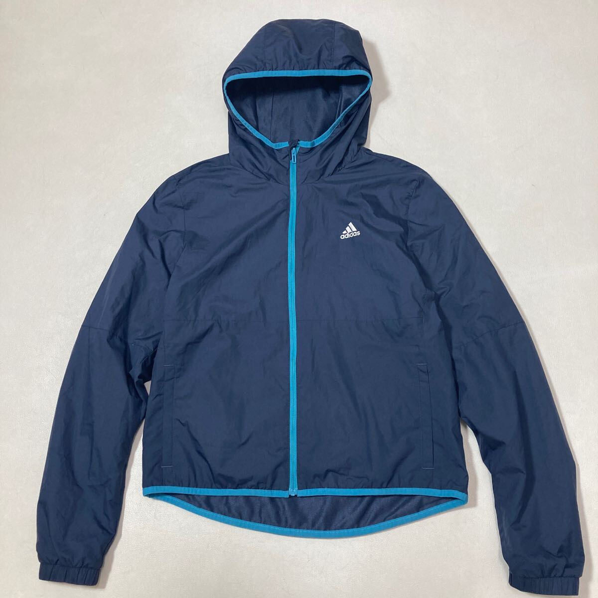241 adidas アディダス ウインドブレーカー パーカー CLIMASTORM サイズM ネイビー レディース スポーツ トレーニング 41014H