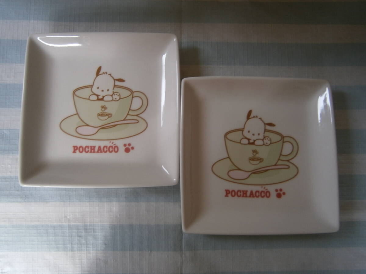 ●●●●ポチャッコ●角皿●スクエアプレート●2枚●食器●2021●サンリオ●くじ●非売品●●●●