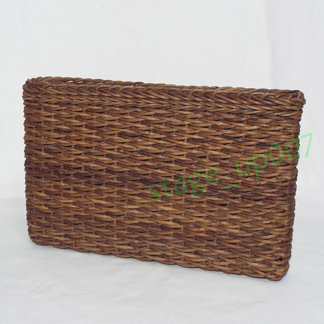 未使用に近い！　津軽伝統工芸／あけび蔓細工 セカンドバッグ・クラッチバッグ/34×22cm/自然のぬくもり、堅牢なバッグ／管QJBX