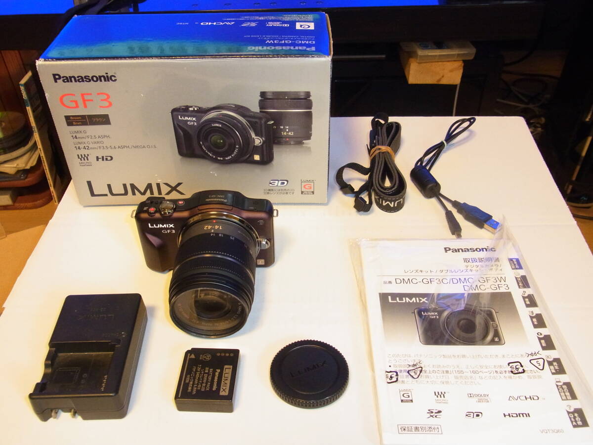 ★美品 Panasonic LUMIX DMC-GF3 14-42㎜　ズームレンズ　ブラウン　ショット回数5200回★