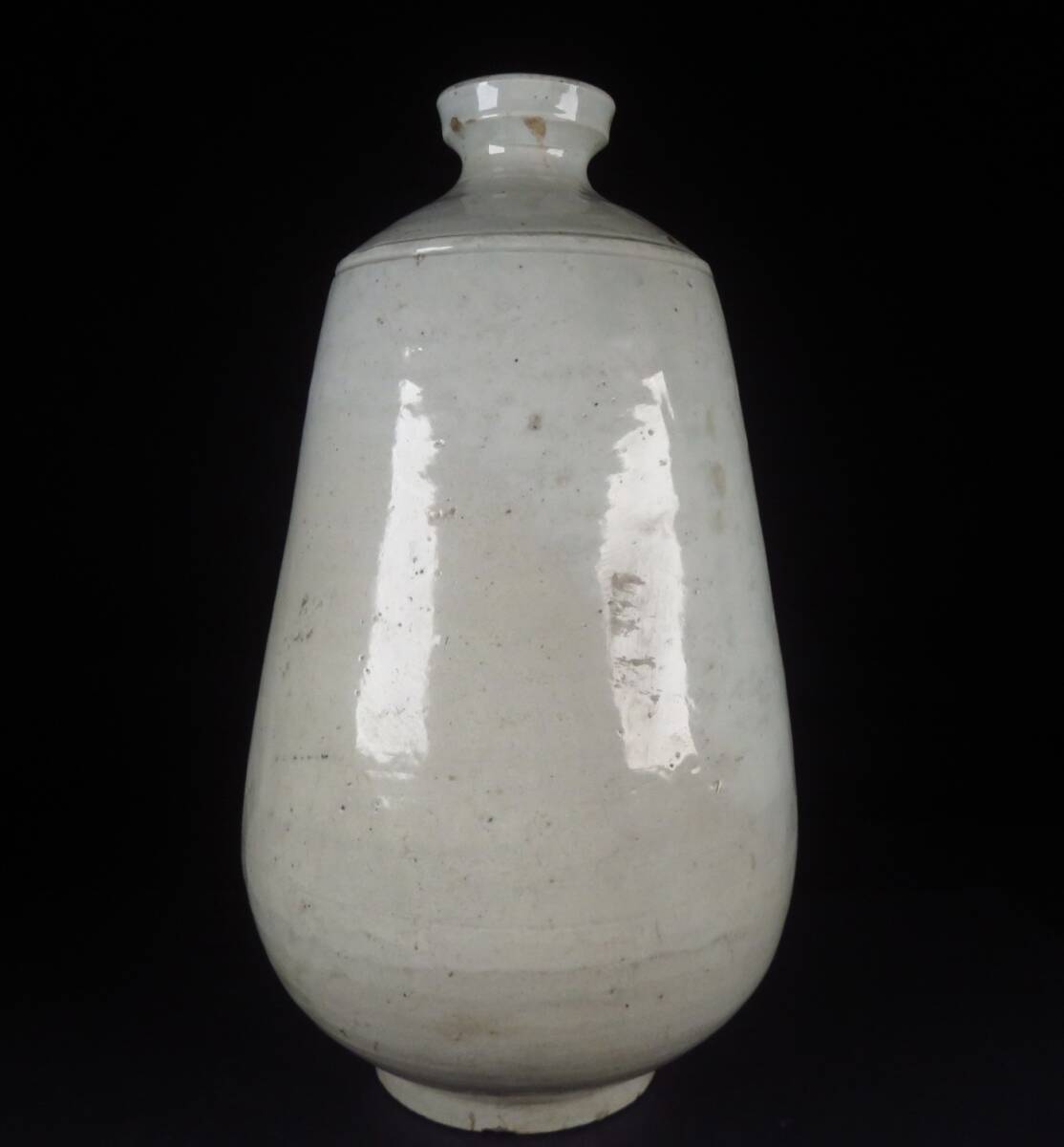 【SAKURAYA】コレクター整理品【李朝 白磁 壷】朝鮮美術 時代物 当時物 壺 徳利 高麗 韓国 中国古玩 骨董品 古美術品 高さ31.5cm
