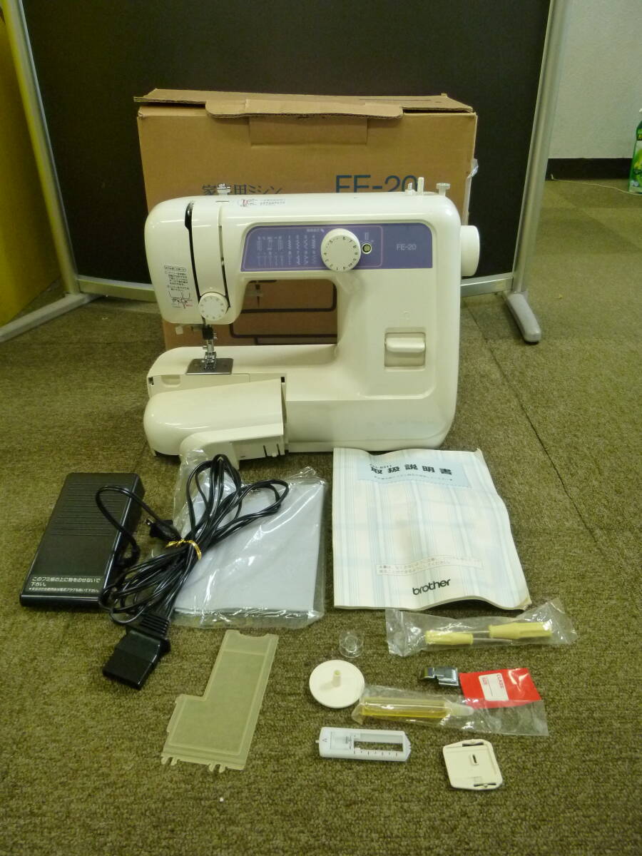 中古ジャンク現状品　　針上下動作OK　brother/ブラザー　ミシン　FE-20　【N-154】送料無料（北海道・沖縄・離島を除く）