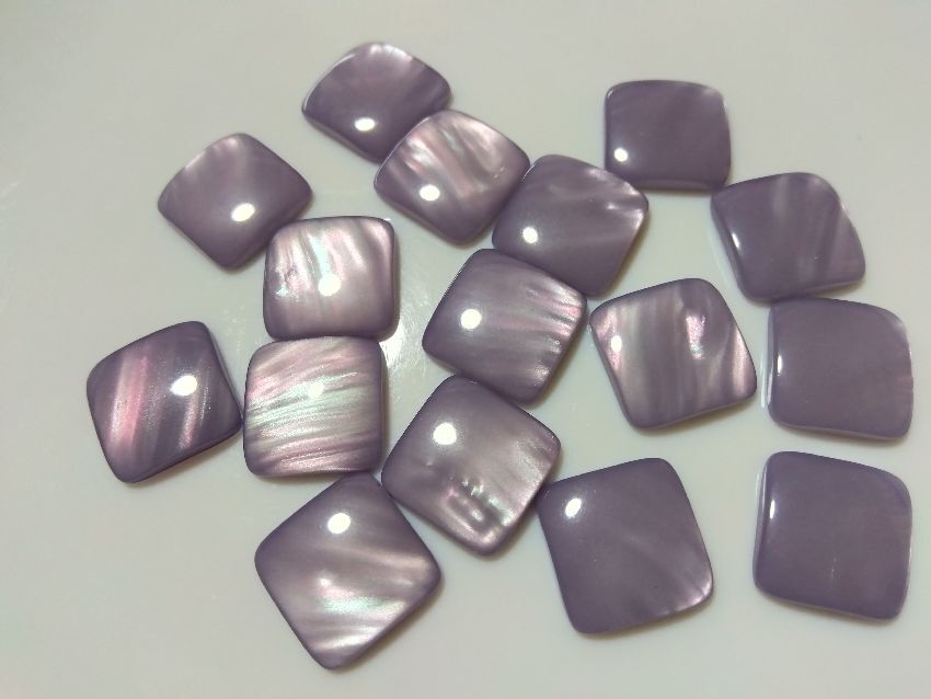 手芸用品き05■スクエアアクリルカボション16個セット■くすみ紫色ピアス貼り付け用＊アクセサリーパーツハンドメイド資材 