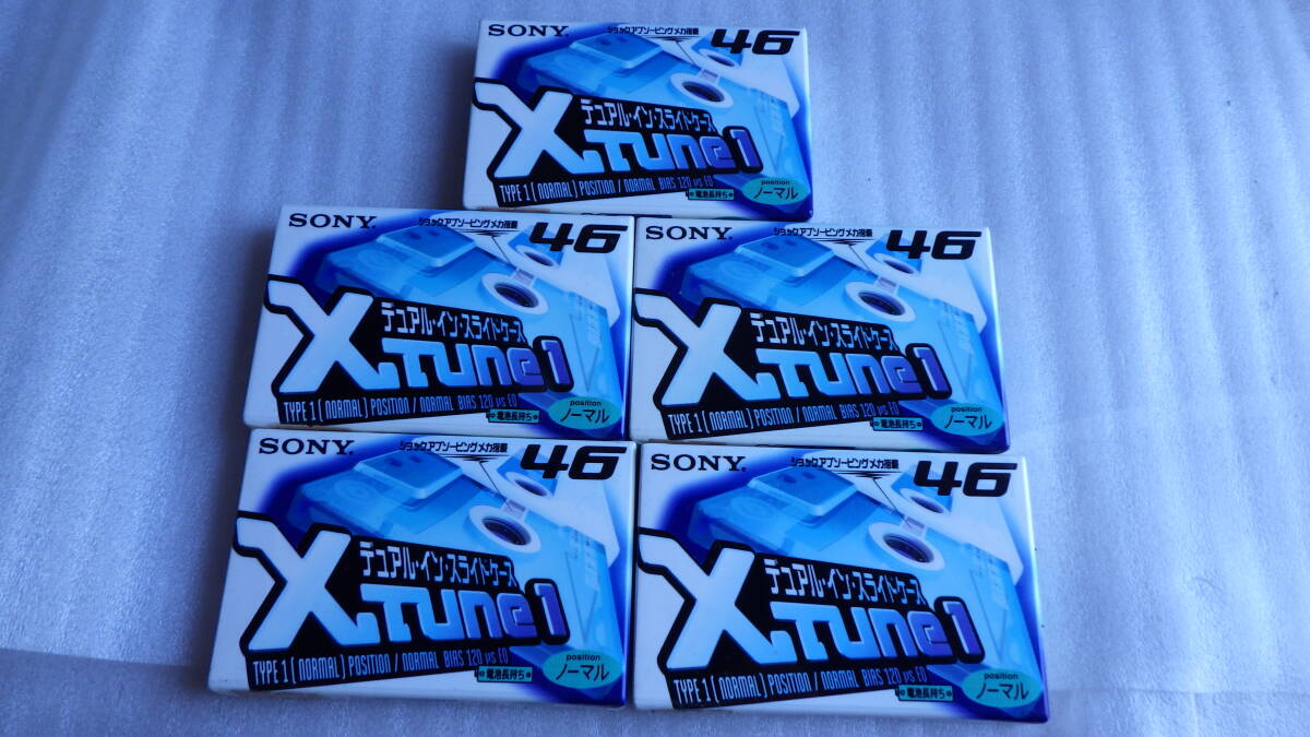 未開封　SONY　Xtune1　46　デュアルインスライドケース　ノーマルポジション　カセットテープ　5本セット　ｚ101205