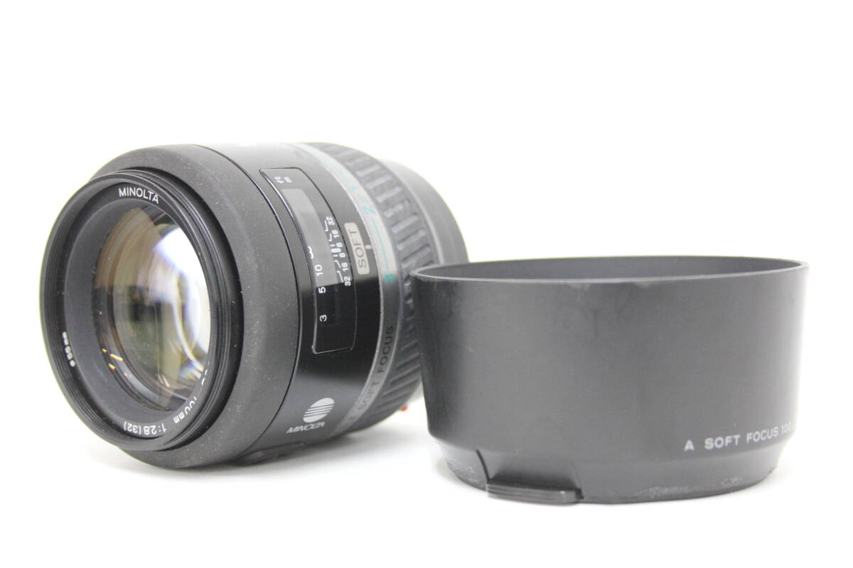 【返品保証】 ミノルタ Minolta AF Soft Focus 100mm F2.8 フード付き レンズ v7979
