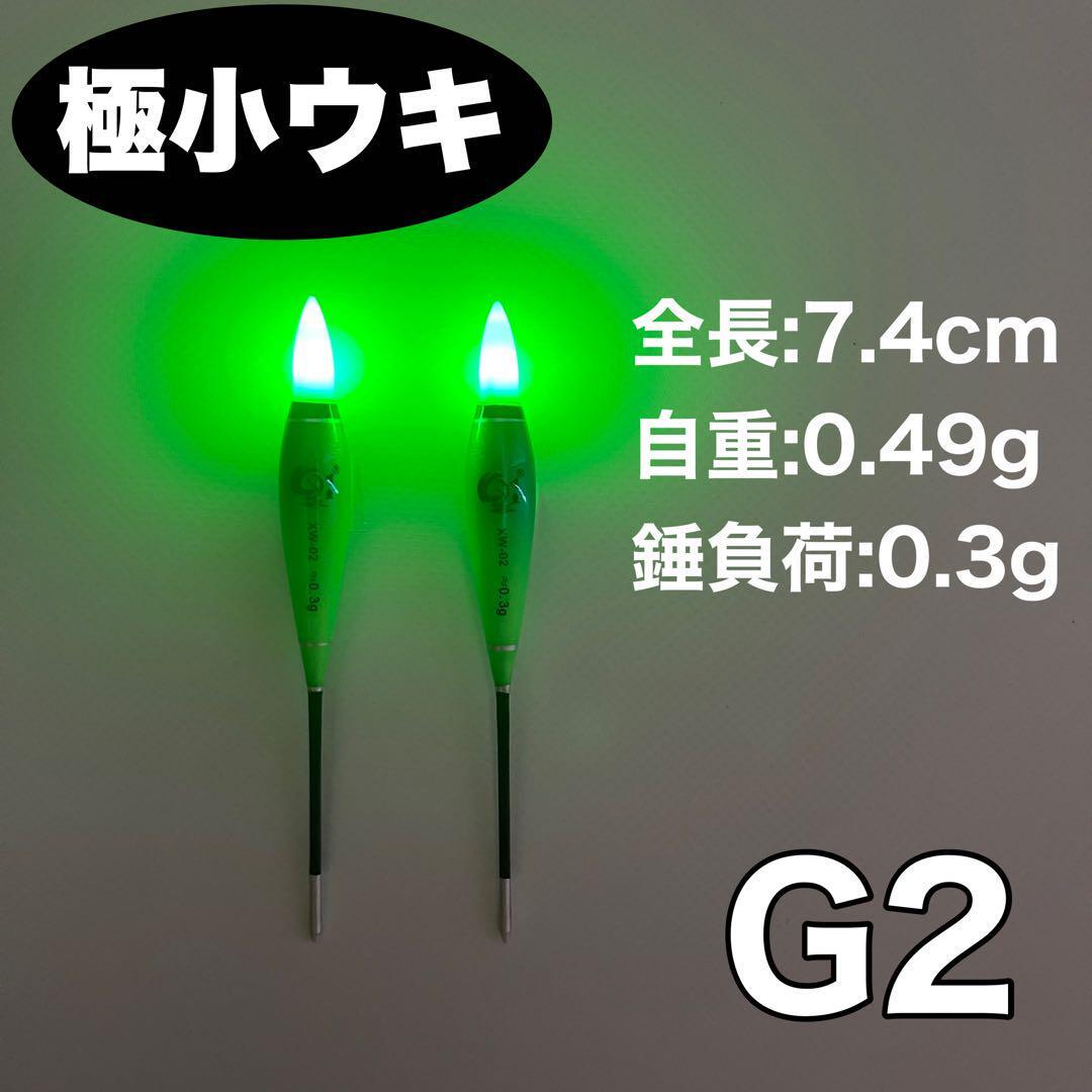 極小ウキ G2 2本セット 棒うき　誘導ウキ　タナゴ浮き　LED CR311