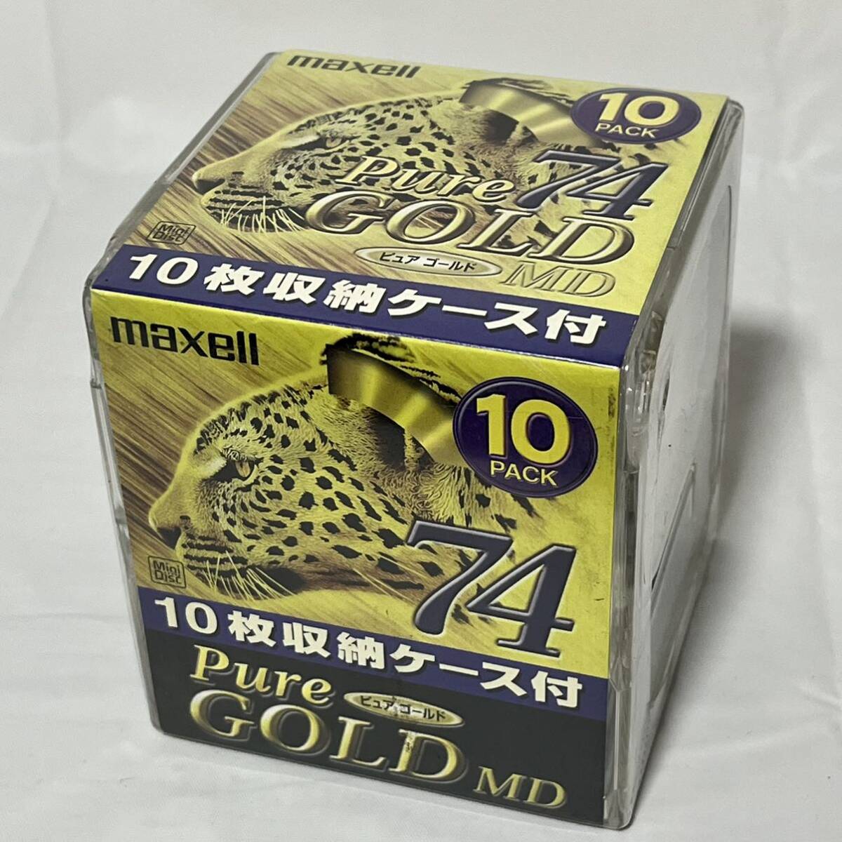 未開封シュリンク付き　MD maxell PURE GOLD 74 マクセル ミニディスク ピュアゴールド 10枚収納ケース付き