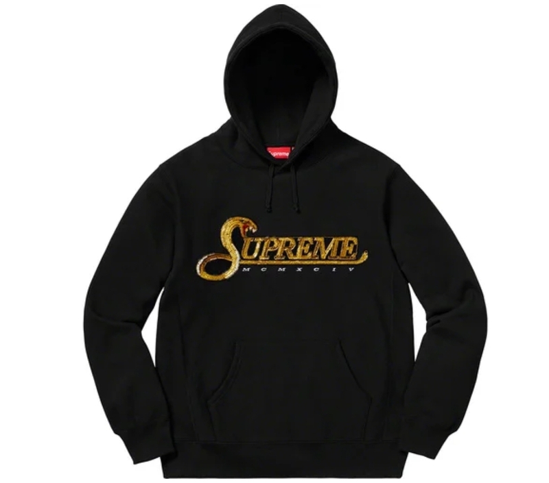 シュプリームパーカー 　Supreme Hooded Sweatshirt BLACK 黒 XL