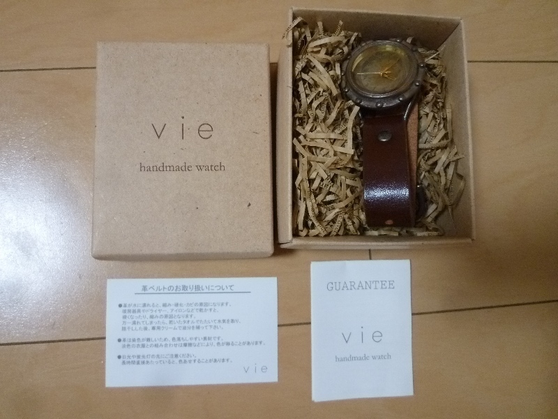未使用! ヴィー Vie ハンドメイド腕時計 WB-029 本革ベルト ブラウン