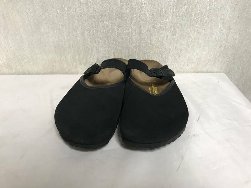 美品本物ビルケンシュトックBIRKENSTOCK本革スエードレザーサンダルシューズスニーカー靴25cmメンズ40旅行トラベル黒ブラックドイツ製