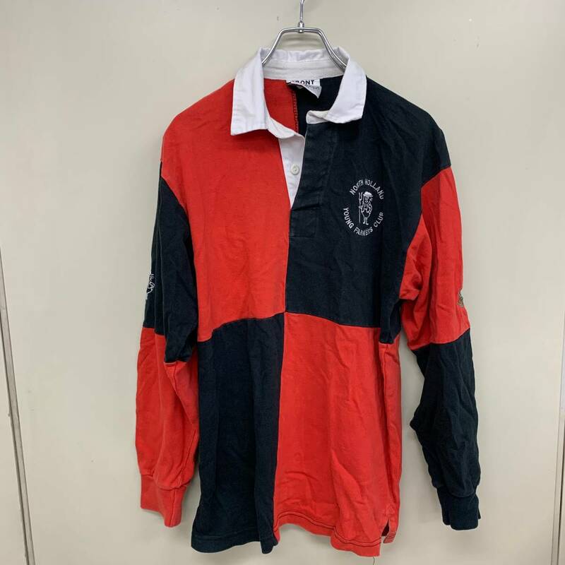 【刺繍】フロントロー ラガーシャツ サイズ L SIMON FRONT ROW ラグビー
