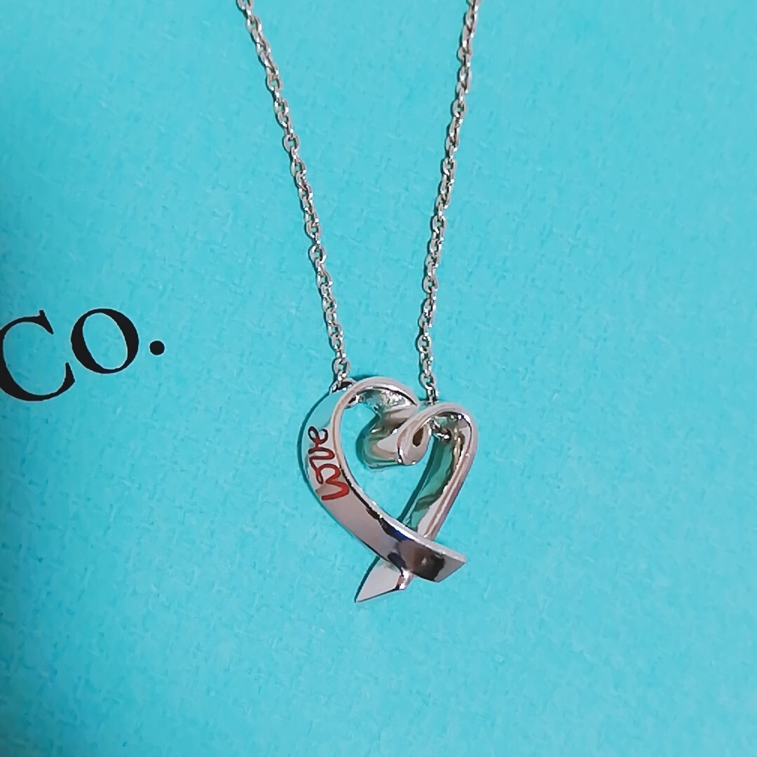 送料無料★Tiffany＆Co.ラビングハート　レッドエナメル LOVE ネックレス(パロマ・ピカソ)ティファニー シルバー ペンダント 即決