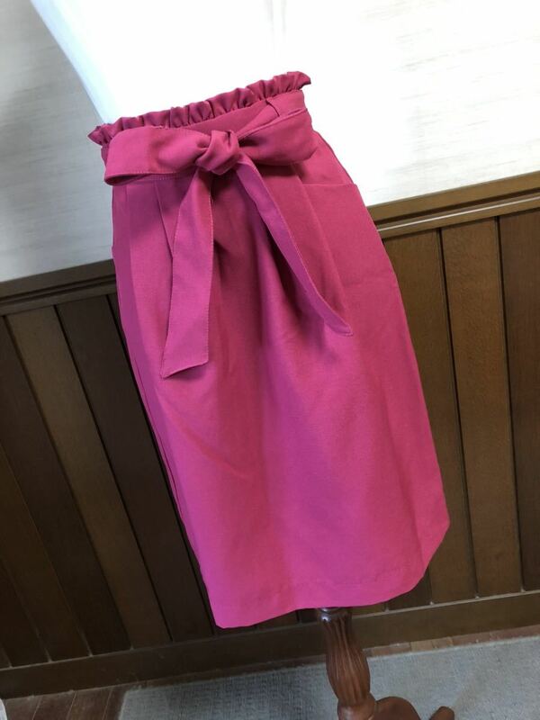 テチチ◆可愛い　前リボン　スカート　ピンク　ポケット　未使用タグ付き　M