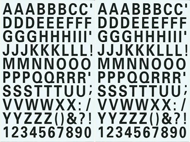 /防水 アルファベット 数字 ステッカー 2点 セット 123 ABC ナンバー 業務 ロッカー スマホ タブレット ヘルメット キャラクター TS-539BX2