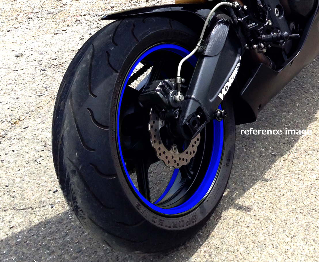 【太】リムテープ ホイール ステッカーバイク ブルー青色 ZX-14R ZX-10R ZX-6R ZZR1400 隼 GSX-R1000 R600 YZF-R1 R6 R25 MT-09 MT-07