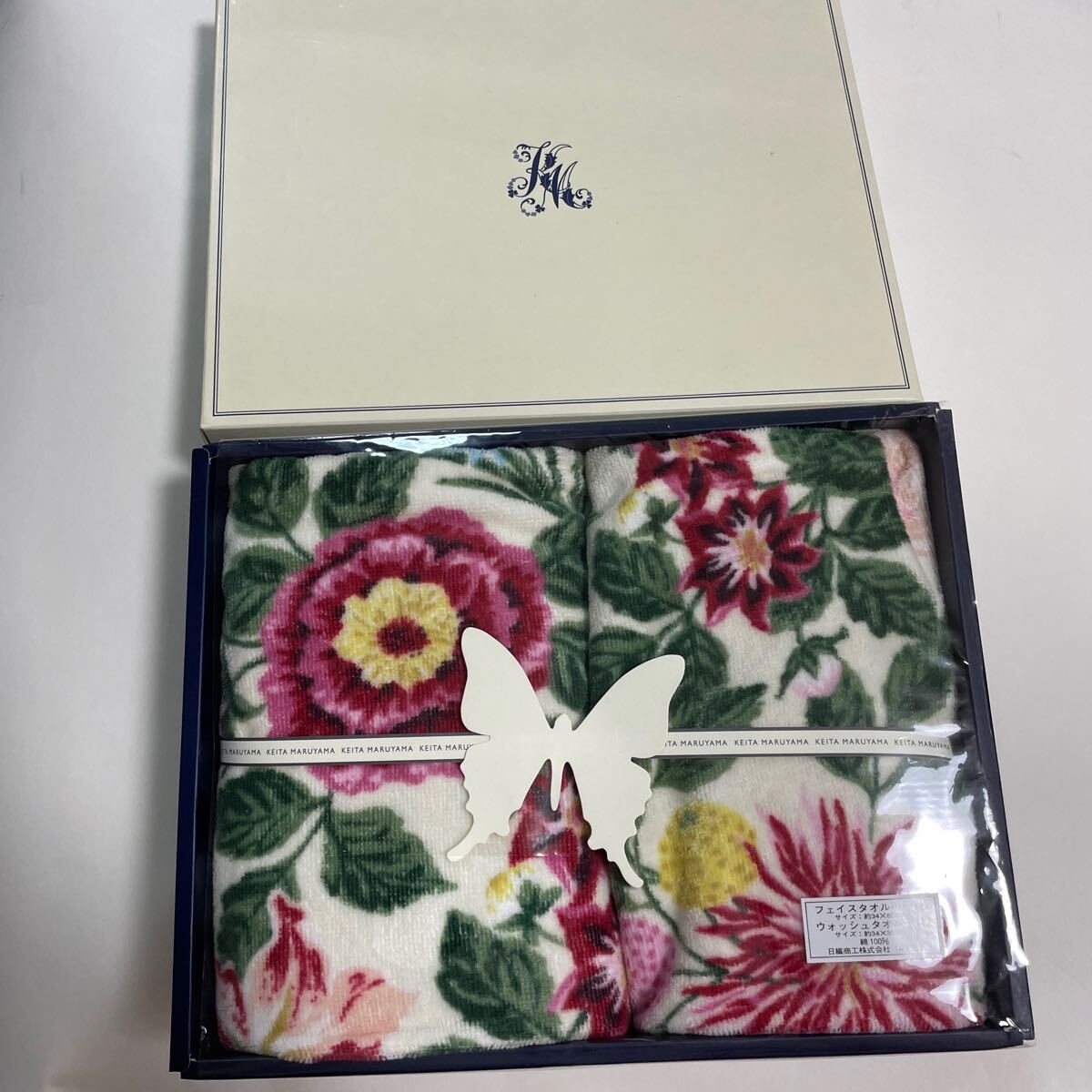 未使用品　保管品　KEITAMARUYAMA ケイタマルヤマ フェイスタオル　ウォッシュタオル　フローラル　 花柄 