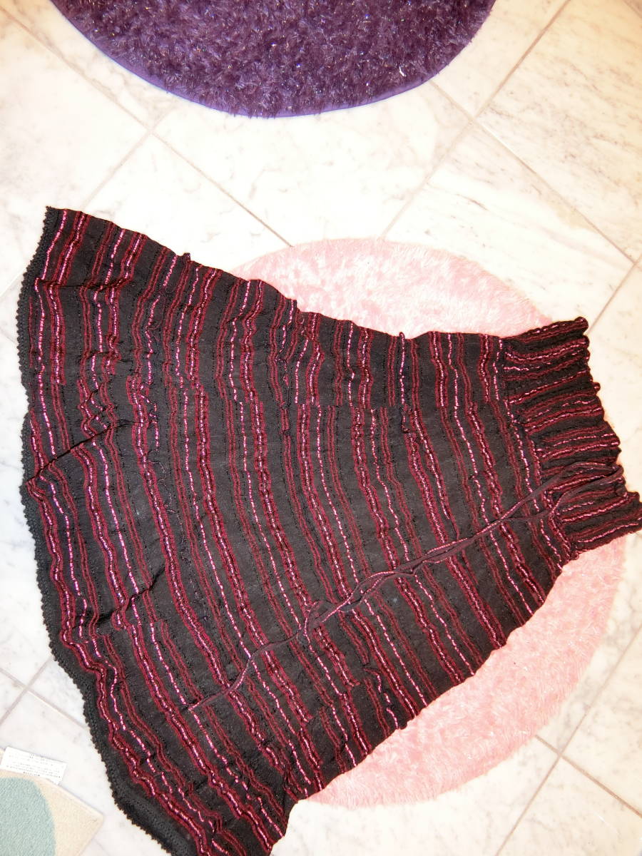 ベアトップワンピース　スカートでも可　黒ｘピンク　フリーサイズ　ボーダー　リゾートワンピース