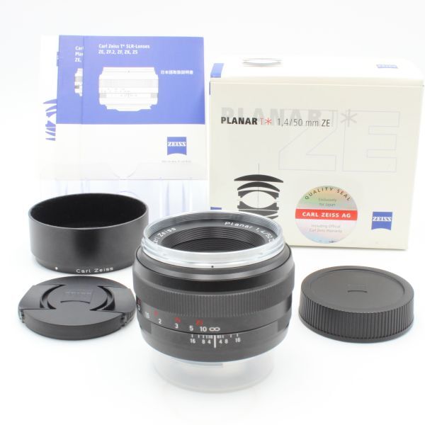 【新品同様】 Carl Zeiss Planar 50mm f1.4 1.4/50 T* ZE カールツァイス 元箱 付属品 付き Canon キヤノン EFマウント 51002
