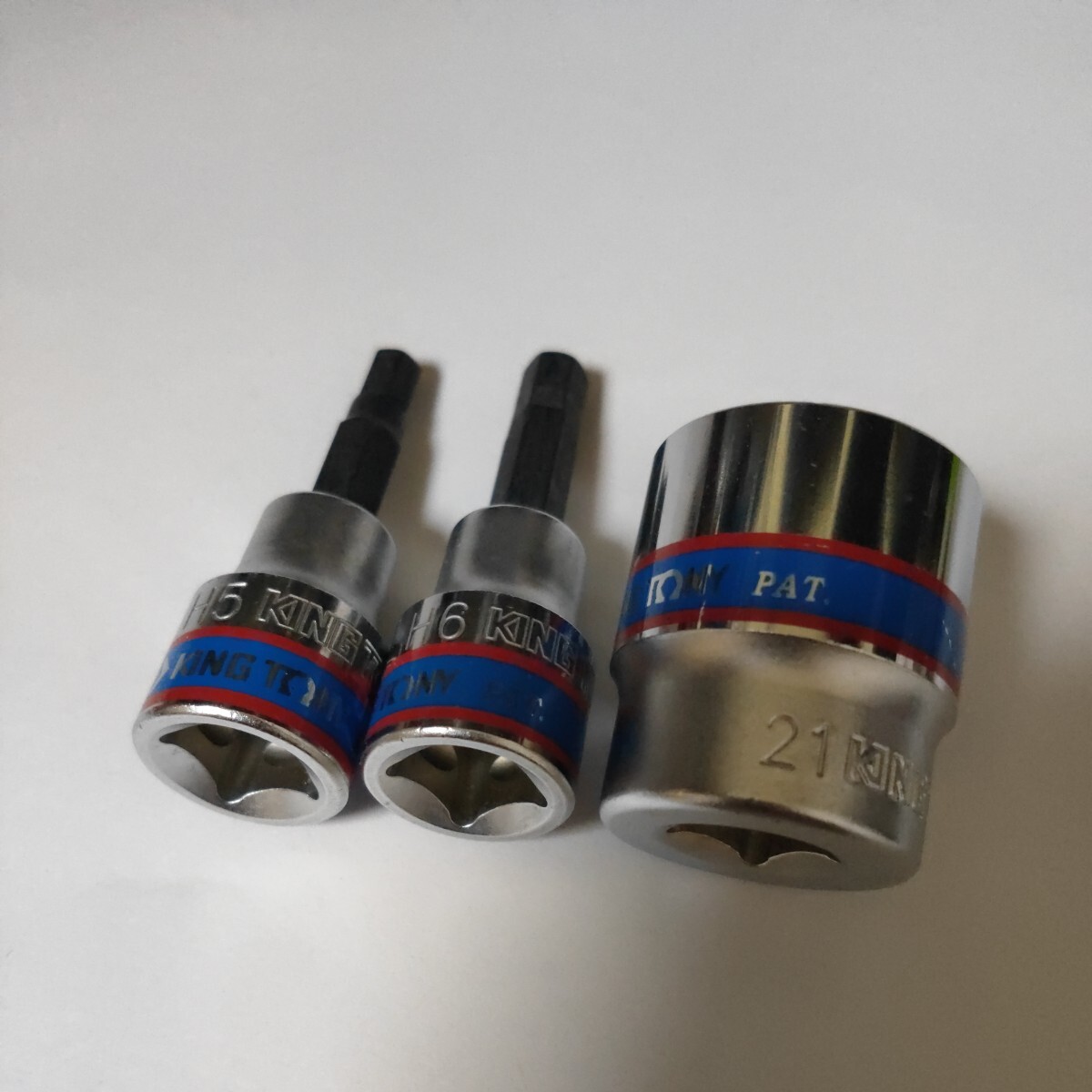 未使用 キングトニー KING TONY 3/8ソケット 21mm 六角レンチ H5 H6 セット CR-V クイックリリース対応 DIY整備工具 送料無料