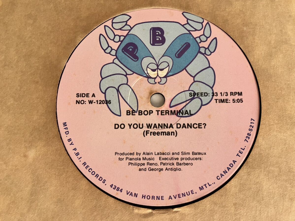 BE BOP TERMINAL / Do You Wanna Dance?/I'm Coming Home 12inch P.B.I.RECORDS CANADA W-12036 Bobby Freeman名曲カヴァーDISCO希少盤