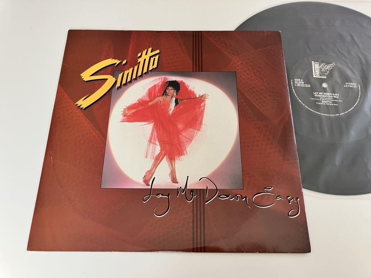 【89年UK盤】Sinitta / Lay Me Down Easy 12inch FANFARE RECORDS 12FAN23 Extended Club MixInstrumentalユーロビートHi-NRG