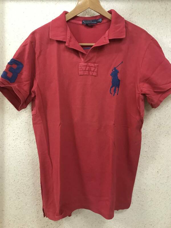 ★★USED ユーズド ラルフローレン ビッグポニー 半袖ポロシャツ SLIM FTT スリムフィット サイズ XL Ralph Lauren 赤 レッド★★