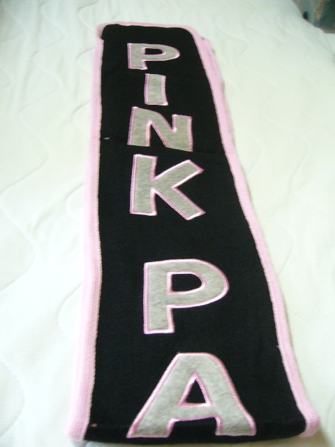 マフラー ピンクパンサー PINKPANTHER サイズ巾180㎜－長さ1420㎜ 刺繍 ブラック～ピンク 新品・未使用