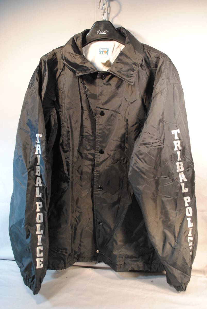 新品　本物　NEW STAR　アメリカ　TRIBAL POLICE　アメリカ先住民＆居留地専門警察　ナイロン100％　ウインドウレーカー　黒　L