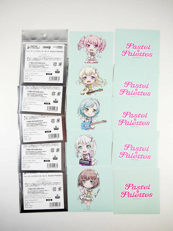 g BanG Dream バンドリ ガールズバンドパーティ トレーディングステッカーセット Pastel*Palettes 全5種 パスパレ 彩 千聖 日菜 イヴ 麻弥