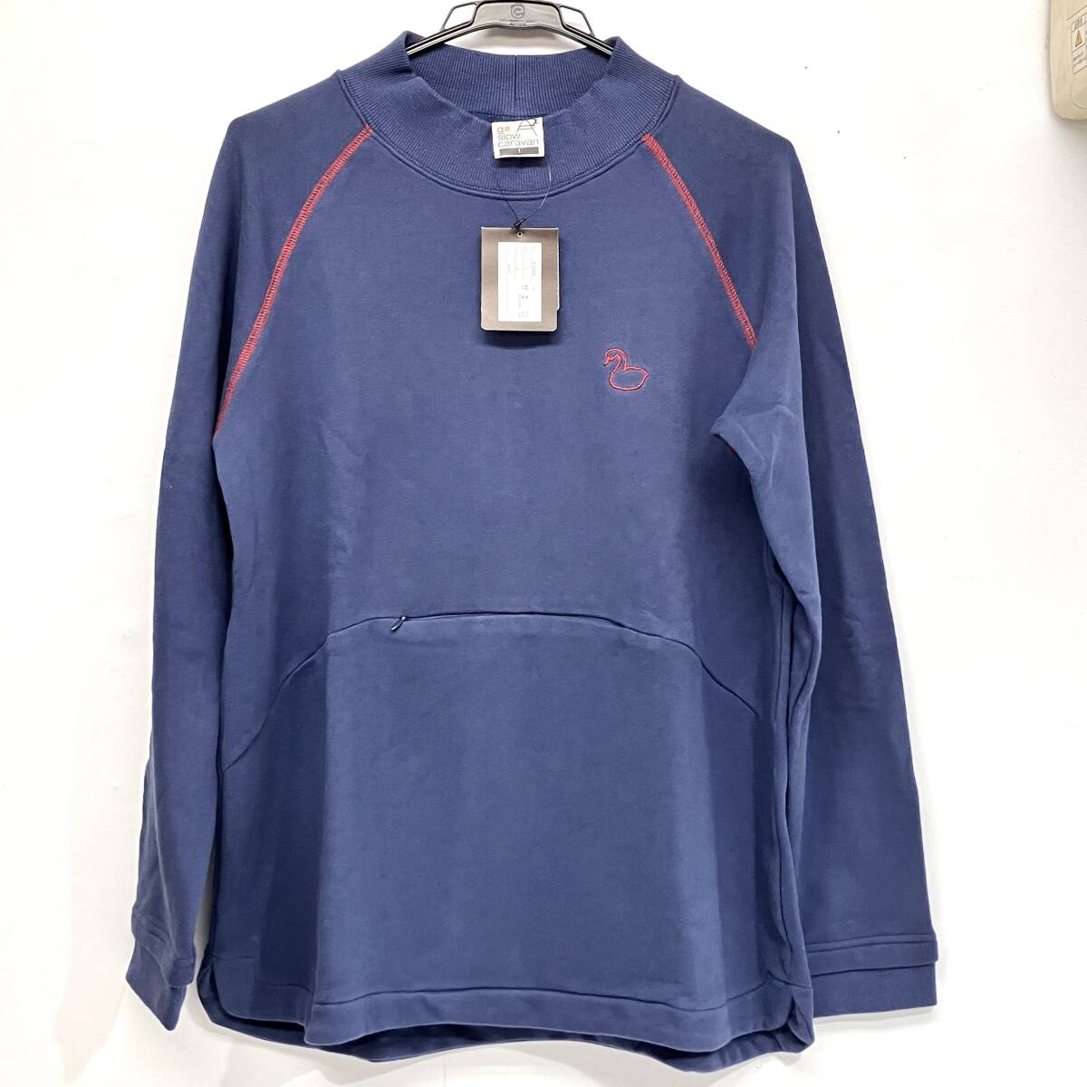 (志木)【タグ付未使用】go slow caravan/ゴースローキャラバン プルオーバー 長袖 トレーナー スウェット お腹ポケット ネイビー サイズ1