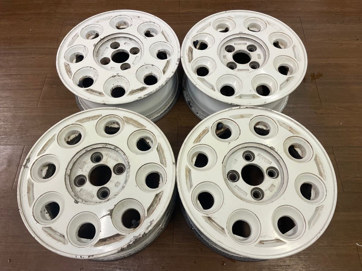 昭和ビンテージ！当時物！パルサー N13 日産純正アルミホイール 14インチ 14×5.5J　+45　4穴　PCD100　4本
