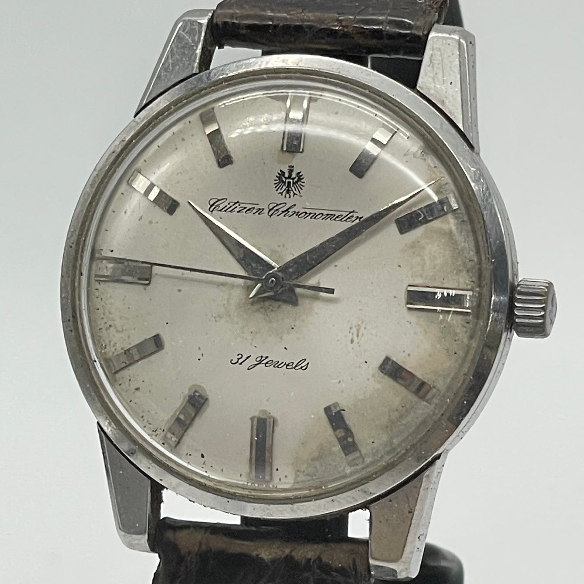 ω希少【CITIZEN Chronometer シチズン クロノメーター CR1507051 手巻き ヴィンテージウォッチ プラスチック風防 アンティーク】TK3111