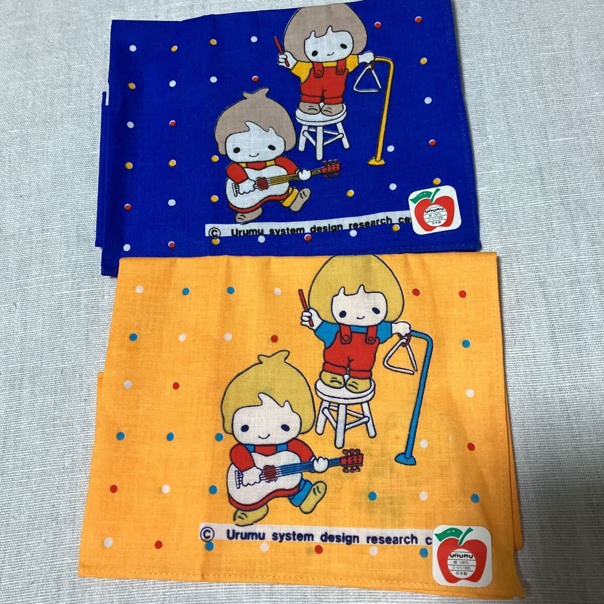 レトロ 当時物 ハンカチ ２枚 綿100%サイズ約33㎝Ｘ32㎝日本製(RICH'AND HONEY) 送料無料
