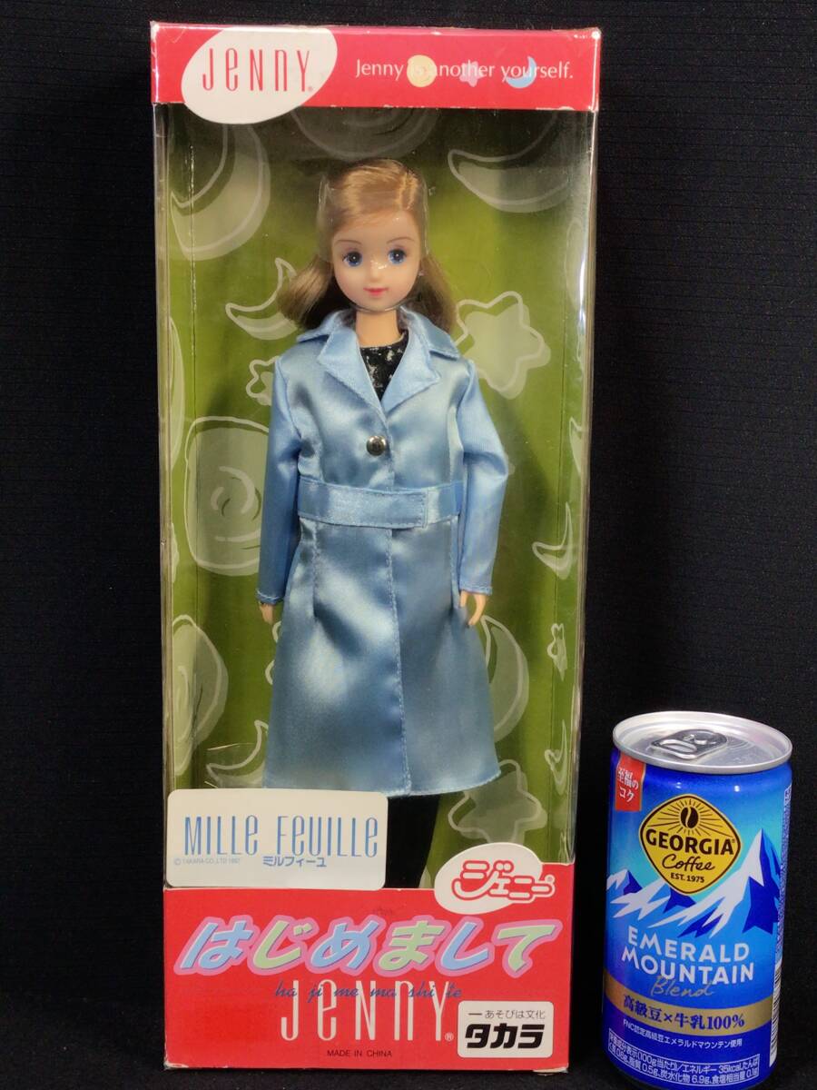 【新品・未開封品】タカラ ジェニー 人形　はじめまして ジェニー ミルフィーユ 季節のファッション ロングコートでおでかけ！　TAKRA 1997