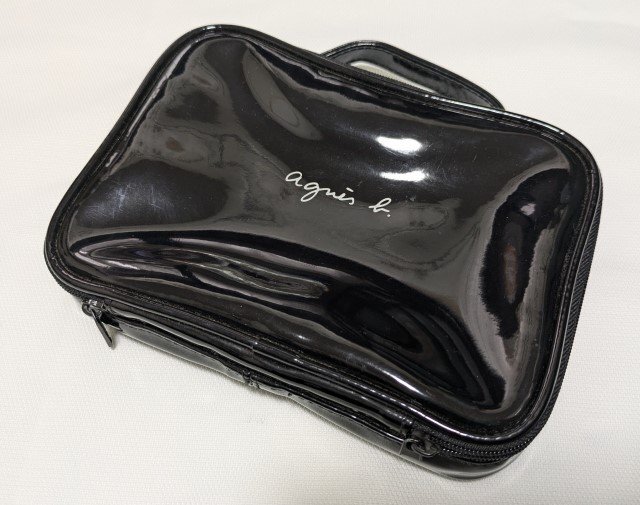 ■アニエスベー ポーチ 小物入れ PVC 黒 agnes b■