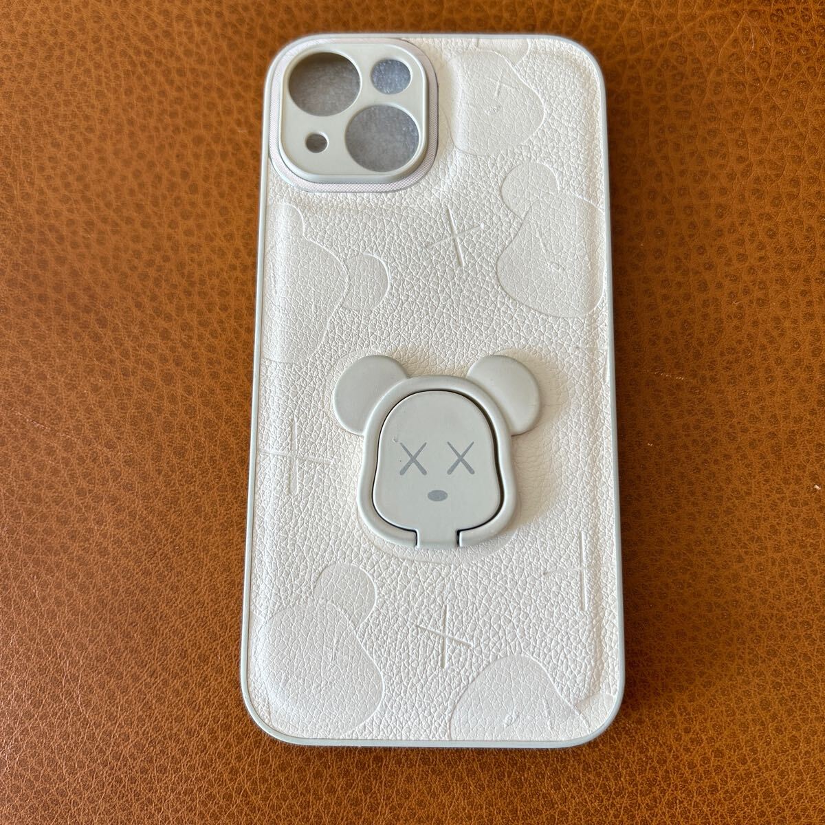 iPhoneケース iPhone14ケース スマホケース レザー風 くま 白色 ホワイト 値下げ