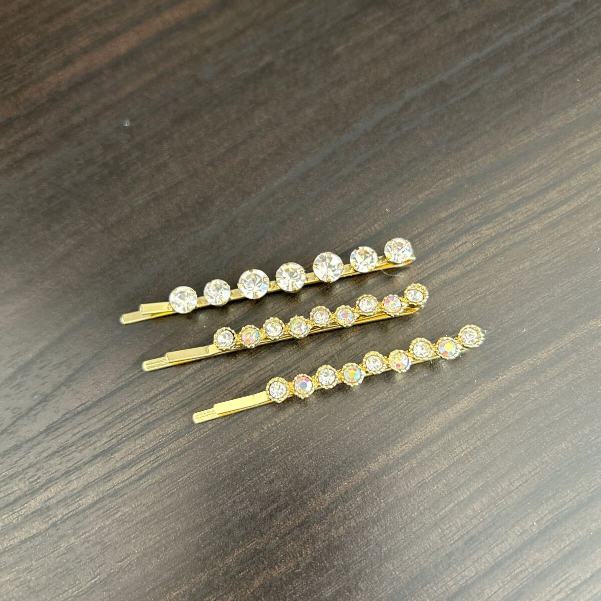 ヘアピン キラキラ ３本セット ラインストーン 新品未使用 最終値