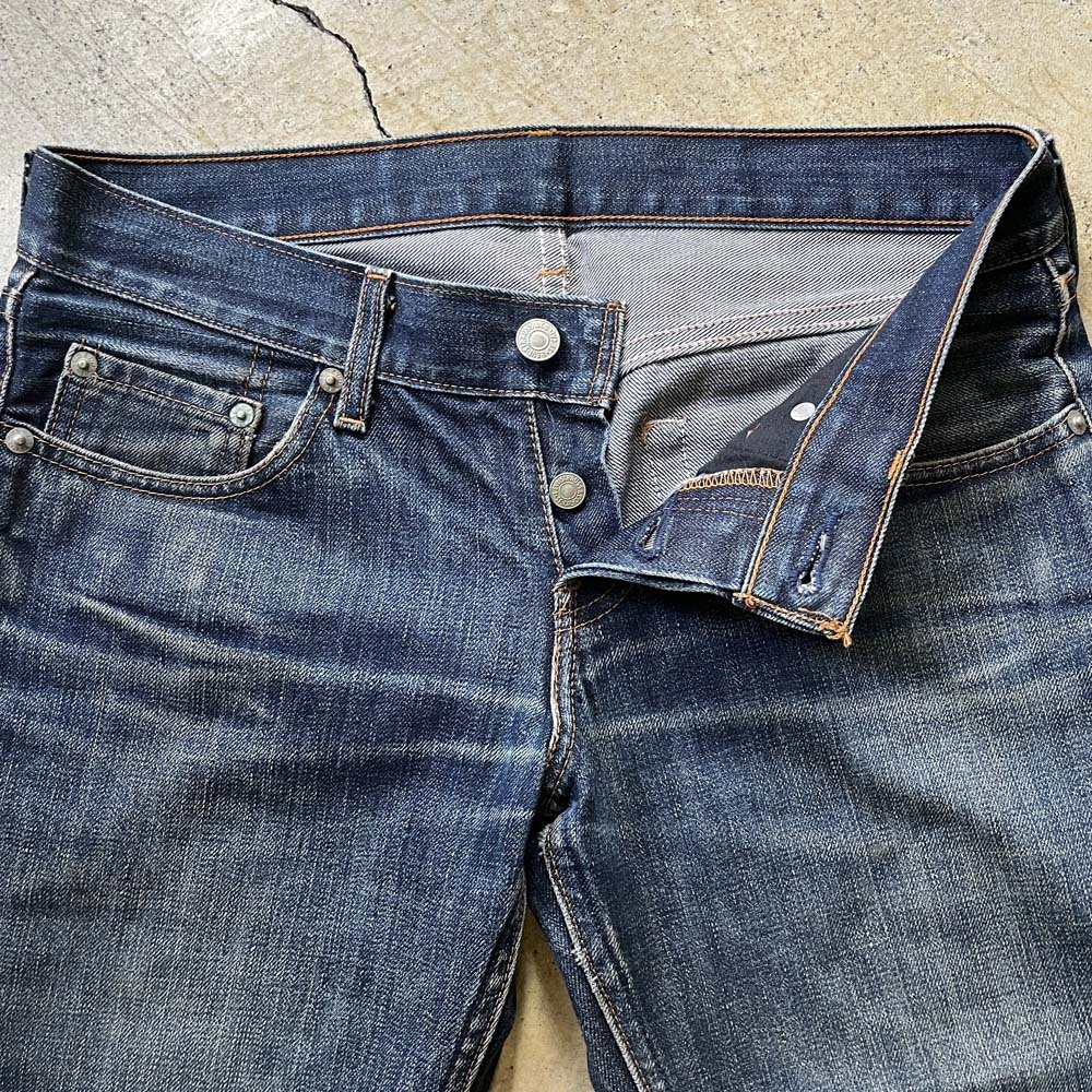 Levi's 599-03 W30 Super Low & Tight Straight/リーバイスーパーローライズスキニースリム濃紺廃盤ヴィンテージ501xx511512519517646684