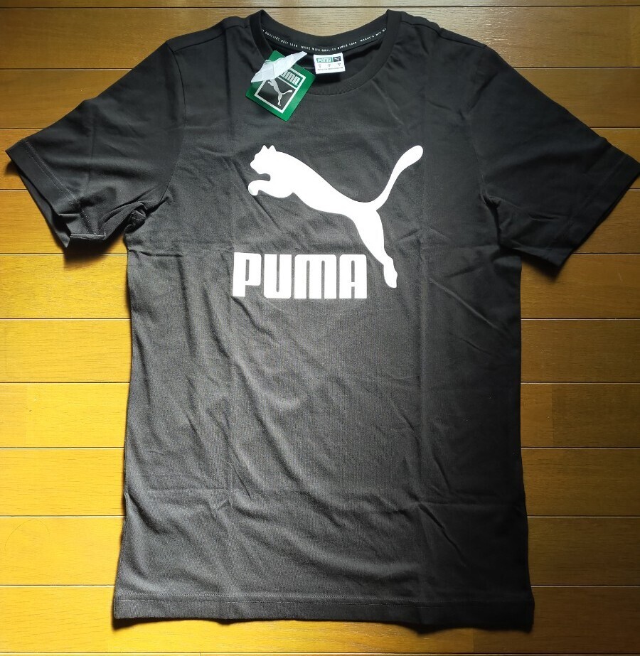 PUMA プーマ 半袖Tシャツ クラシック ロゴ Tシャツ 半袖 黒 ブラック Sサイズ 定価3300円 トップス タグ付き y9920-1-HZ1