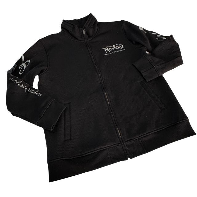 大きいサイズ ノートン ジップ スウェット XXL ジャケット ジャンパー　　NORTON パーカー 2way フード収納 バイカー 刺繍 雅瀬1049