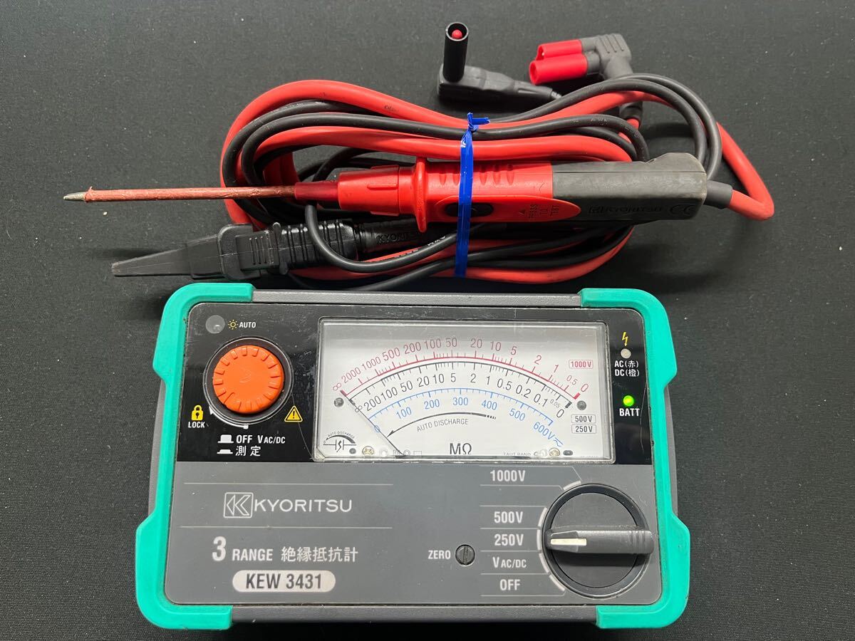 KYORITSU 3レンジアナログ絶縁抵抗計 KEW3431 共立電気計器　 アナログマルチテスター