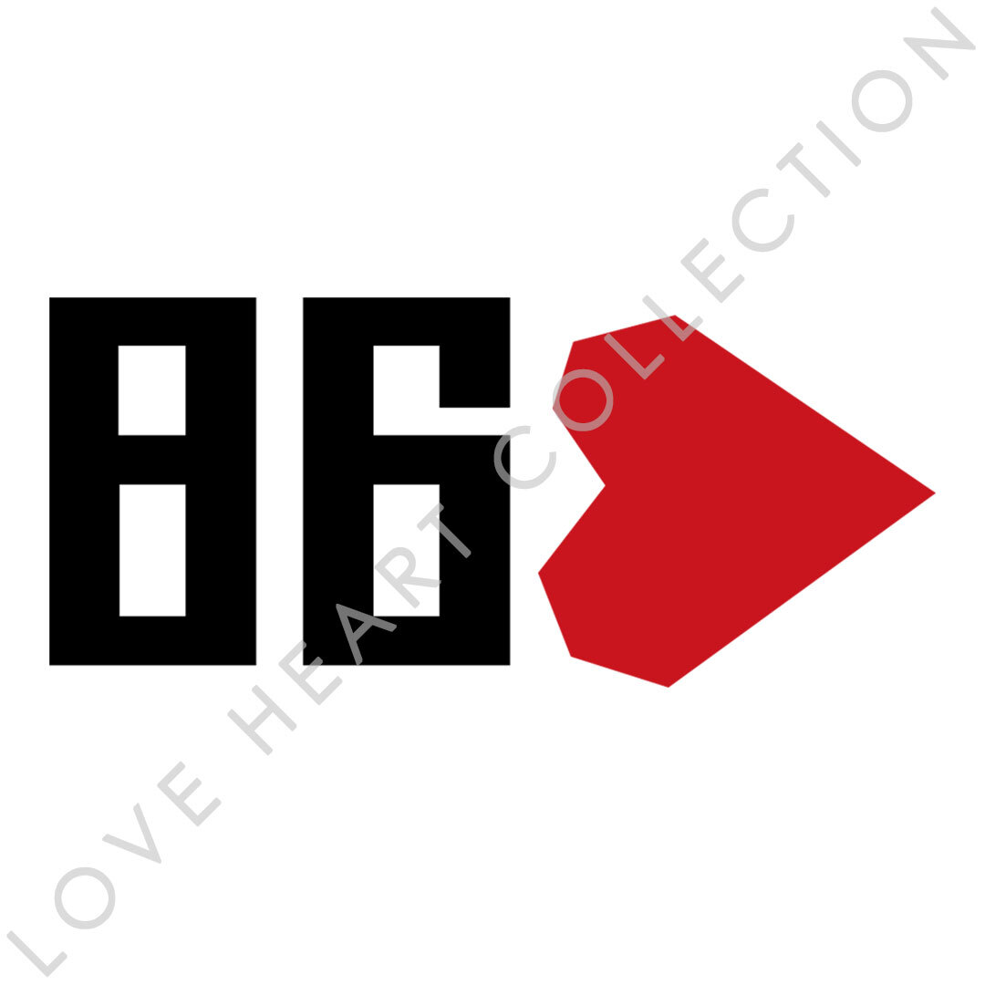 新品・未使用☆トヨタ 86　ハートステッカー　ブラック　1枚　LOVE HEART COLLECTION　TOYOTA ハチロク　|切り文字|切文字|新品|送料無料